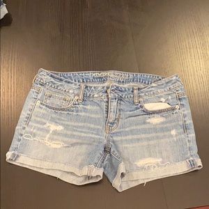 American Eagle shorts distressed light blue 10